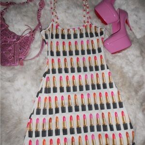 Omighty Cami Lipstick Print Mini Dress